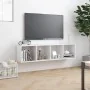 Estantería/mueble de TV blanco brillo 143x30x36 cm de , Estantes y estanterías - Ref: Foro24-800267, Precio: 77,77 €, Descuen...