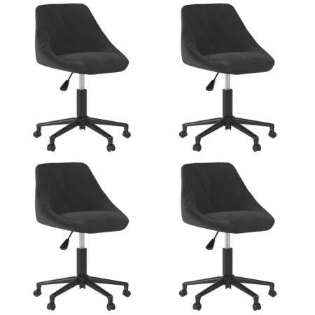 Sillas de comedor giratorias 4 unidades terciopelo negro de , Sillas de comedor - Ref: Foro24-3089007, Precio: 265,98 €, Desc...