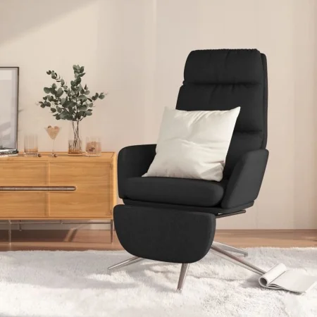 Sillón de relax con reposapiés tela negro by , Armchairs - Ref: Foro24-3097530, Price: 137,89 €, Discount: %