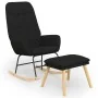 Sillón mecedora con taburete tela negro by , Rocking chairs - Ref: Foro24-3097710, Price: 138,71 €, Discount: %