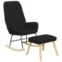 Sillón mecedora con taburete tela negro by , Rocking chairs - Ref: Foro24-3097710, Price: 138,71 €, Discount: %