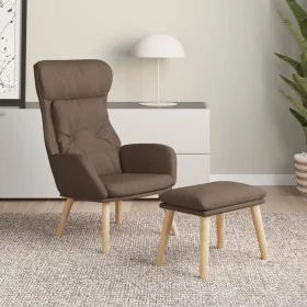 Sillón de relax con taburete de tela gris taupé by , Armchairs - Ref: Foro24-3097759, Price: 133,15 €, Discount: %