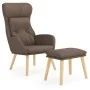 Sillón de relax con taburete de tela gris taupé by , Armchairs - Ref: Foro24-3097759, Price: 133,15 €, Discount: %