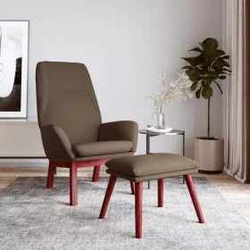 Sillón de relax con taburete de tela gris taupé by , Armchairs - Ref: Foro24-3097880, Price: 142,53 €, Discount: %