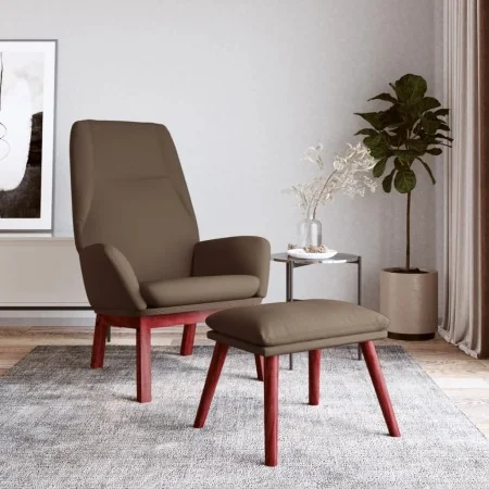 Sillón de relax con taburete de tela gris taupé by , Armchairs - Ref: Foro24-3097880, Price: 142,53 €, Discount: %