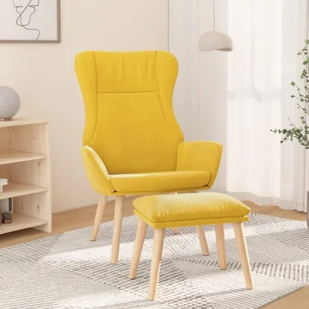 Sillón de relax con taburete tela amarillo mostaza by , Armchairs - Ref: Foro24-3097889, Price: 123,31 €, Discount: %