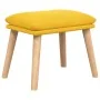Sillón de relax con taburete tela amarillo mostaza by , Armchairs - Ref: Foro24-3097889, Price: 123,31 €, Discount: %