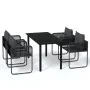 Juego de comedor para jardín 5 piezas negro by , Garden sets - Ref: Foro24-3099079, Price: 403,14 €, Discount: %
