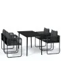 Juego de comedor para jardín 5 piezas negro de , Conjuntos de jardín - Ref: Foro24-3099085, Precio: 390,55 €, Descuento: %