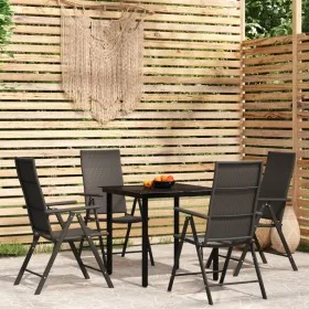 Juego de comedor de jardín 5 piezas negro by , Garden sets - Ref: Foro24-3099102, Price: 347,91 €, Discount: %