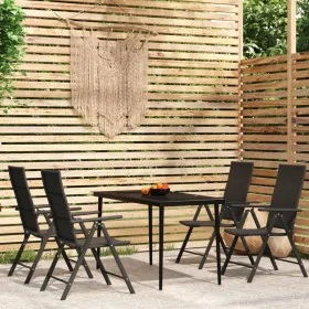 Juego de comedor para jardín 5 piezas negro by , Garden sets - Ref: Foro24-3099109, Price: 381,65 €, Discount: %