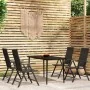 Juego de comedor para jardín 5 piezas negro de , Conjuntos de jardín - Ref: Foro24-3099109, Precio: 383,07 €, Descuento: %