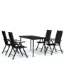 Juego de comedor para jardín 5 piezas negro de , Conjuntos de jardín - Ref: Foro24-3099109, Precio: 383,07 €, Descuento: %