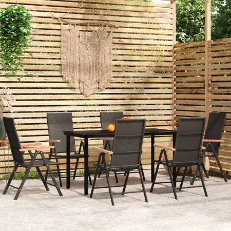 Juego de comedor para jardín 7 piezas negro von , Gartensets - Ref: Foro24-3099116, Preis: 506,81 €, Rabatt: %