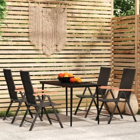 Juego de comedor para jardín 5 piezas negro de , Conjuntos de jardín - Ref: Foro24-3099121, Precio: 384,40 €, Descuento: %