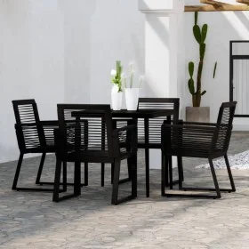 Juego de comedor de jardín 5 piezas negro by , Garden sets - Ref: Foro24-3099156, Price: 387,61 €, Discount: %