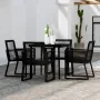 Juego de comedor de jardín 5 piezas negro de , Conjuntos de jardín - Ref: Foro24-3099156, Precio: 387,64 €, Descuento: %