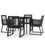 Juego de comedor de jardín 5 piezas negro de , Conjuntos de jardín - Ref: Foro24-3099156, Precio: 387,64 €, Descuento: %