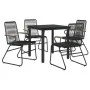Juego de comedor de jardín 5 piezas ratán PVC negro de , Conjuntos de jardín - Ref: Foro24-3099210, Precio: 301,11 €, Descuen...