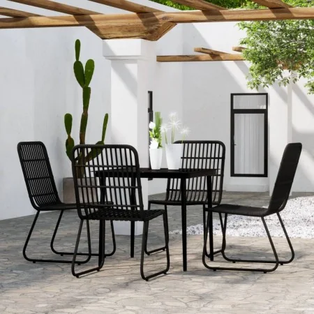 Juego de comedor de jardín 5 piezas negro by , Garden sets - Ref: Foro24-3099180, Price: 534,29 €, Discount: %