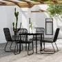 Juego de comedor de jardín 5 piezas negro by , Garden sets - Ref: Foro24-3099180, Price: 534,29 €, Discount: %