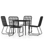 Juego de comedor de jardín 5 piezas negro by , Garden sets - Ref: Foro24-3099180, Price: 534,29 €, Discount: %