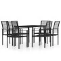 Juego de comedor para jardín 7 piezas negro de , Conjuntos de jardín - Ref: Foro24-3099206, Precio: 378,25 €, Descuento: %