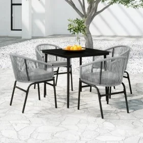 Juego de comedor para jardín 5 piezas ratán sintético gris von , Gartensets - Ref: Foro24-3099252, Preis: 444,35 €, Rabatt: %