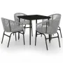 Juego de comedor para jardín 5 piezas ratán sintético gris by , Garden sets - Ref: Foro24-3099252, Price: 419,30 €, Discount: %