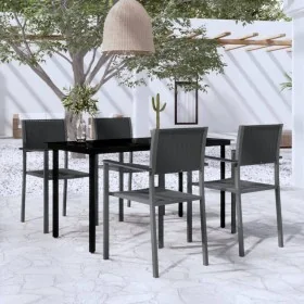Juego de comedor para jardín 5 piezas negro by , Garden sets - Ref: Foro24-3099265, Price: 325,41 €, Discount: %
