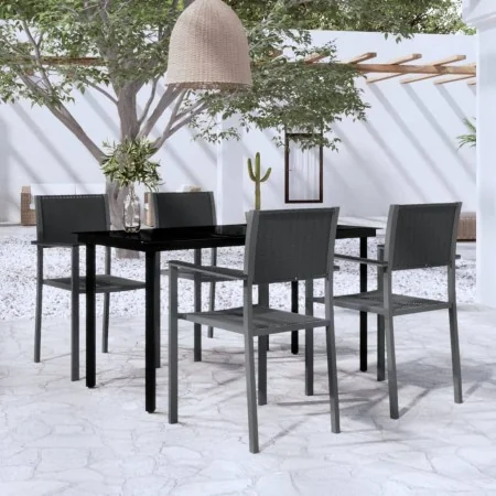 Juego de comedor para jardín 5 piezas negro von , Gartensets - Ref: Foro24-3099265, Preis: 331,24 €, Rabatt: %