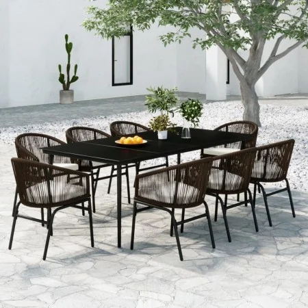 Juego de comedor de jardín 9 piezas marrón de , Conjuntos de jardín - Ref: Foro24-3099250, Precio: 1,00 €, Descuento: %