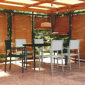 Juego de comedor para jardín 7 piezas blanco y negro von , Gartensets - Ref: Foro24-3099278, Preis: 439,02 €, Rabatt: %