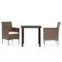 Juego de comedor de jardín 3 piezas con cojines marrón y negro by , Garden sets - Ref: Foro24-3099299, Price: 225,18 €, Disco...