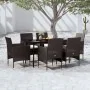 Juego de comedor de jardín 7 piezas con cojines negro by , Garden sets - Ref: Foro24-3099308, Price: 493,04 €, Discount: %