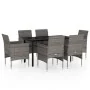 Juego de comedor de jardín 7 piezas con cojines gris y negro by , Garden sets - Ref: Foro24-3099290, Price: 480,85 €, Discoun...