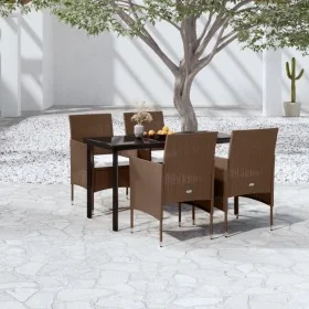 Juego de comedor de jardín 5 piezas con cojines marrón y negro von , Gartensets - Ref: Foro24-3099301, Preis: 384,02 €, Rabat...