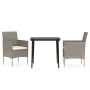 Juego de comedor de jardín 3 piezas con cojines beige y negro de , Conjuntos de jardín - Ref: Foro24-3099317, Precio: 253,83 ...