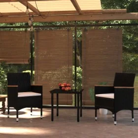 Juego de comedor de jardín 3 piezas con cojines negro von , Gartensets - Ref: Foro24-3099329, Preis: 217,10 €, Rabatt: %