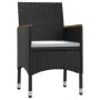 Juego de comedor de jardín 3 piezas con cojines negro by , Garden sets - Ref: Foro24-3099329, Price: 216,80 €, Discount: %