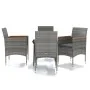 Juego de comedor para jardín 5 piezas con cojines gris y negro de , Conjuntos de jardín - Ref: Foro24-3099348, Precio: 372,56...