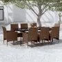 Juego de comedor para jardín 9 piezas y cojines marrón y negro von , Gartensets - Ref: Foro24-3099322, Preis: 777,87 €, Rabat...
