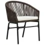 Juego de comedor de jardín 5 piezas con cojines marrón de , Conjuntos de jardín - Ref: Foro24-3099246, Precio: 458,37 €, Desc...