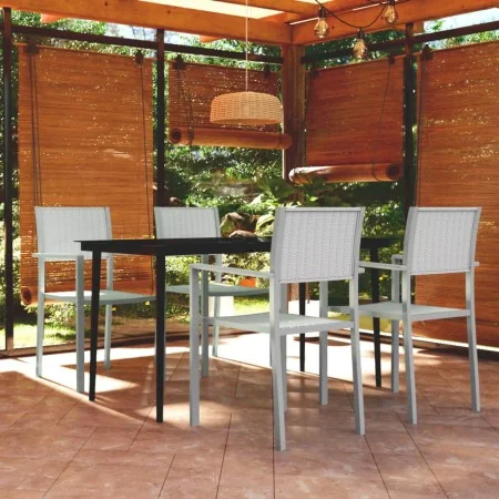 Juego de comedor de jardín de 5 piezas blanco de , Conjuntos de jardín - Ref: Foro24-3099271, Precio: 329,18 €, Descuento: %