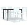 Juego de comedor de jardín de 5 piezas blanco de , Conjuntos de jardín - Ref: Foro24-3099271, Precio: 329,18 €, Descuento: %