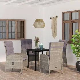Juego de comedor para jardín 5 piezas con cojines gris y negro by , Garden sets - Ref: Foro24-3099360, Price: 674,28 €, Disco...