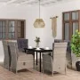 Juego de comedor de jardín 7 piezas con cojines gris y negro de , Conjuntos de jardín - Ref: Foro24-3099362, Precio: 951,02 €...