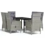 Juego de comedor de jardín 7 piezas con cojines gris y negro de , Conjuntos de jardín - Ref: Foro24-3099362, Precio: 951,02 €...