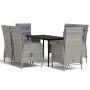Juego de comedor de jardín 7 piezas con cojines gris y negro von , Gartensets - Ref: Foro24-3099374, Preis: 956,26 €, Rabatt: %