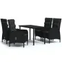 Juego de comedor de jardín 5 piezas con cojines negro de , Conjuntos de jardín - Ref: Foro24-3099355, Precio: 632,88 €, Descu...